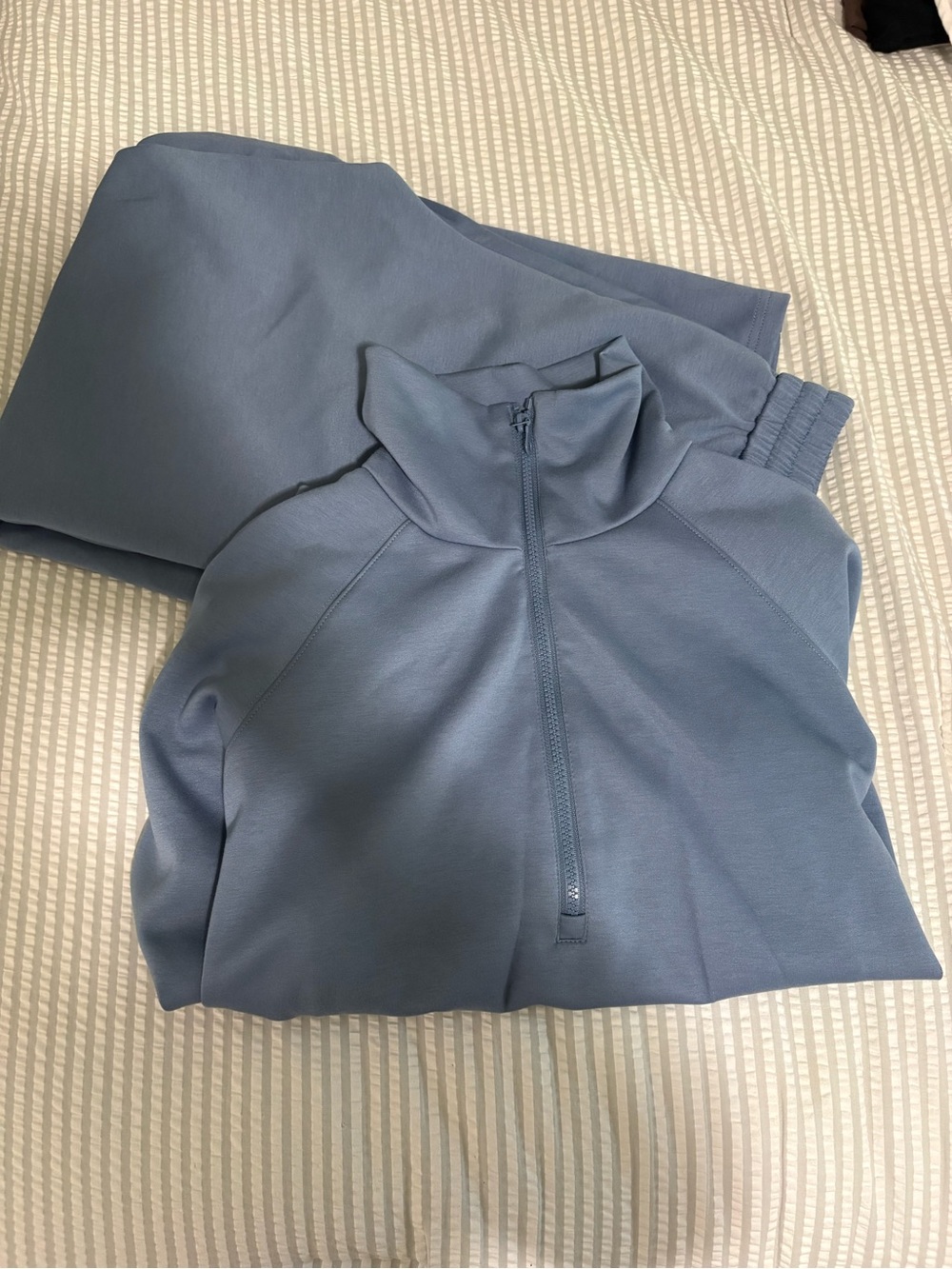 Half-Zip Pullover and Matching Pants Set - Dusty Blue